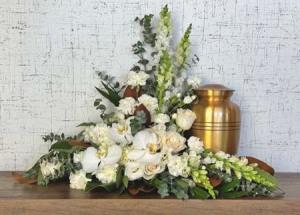 White Side Cremation Urn – Ambrosia Flowers, Castle Rock CO