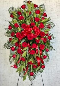 Red Rose Standing Spray – Ambrosia Flowers, Castle Rock CO