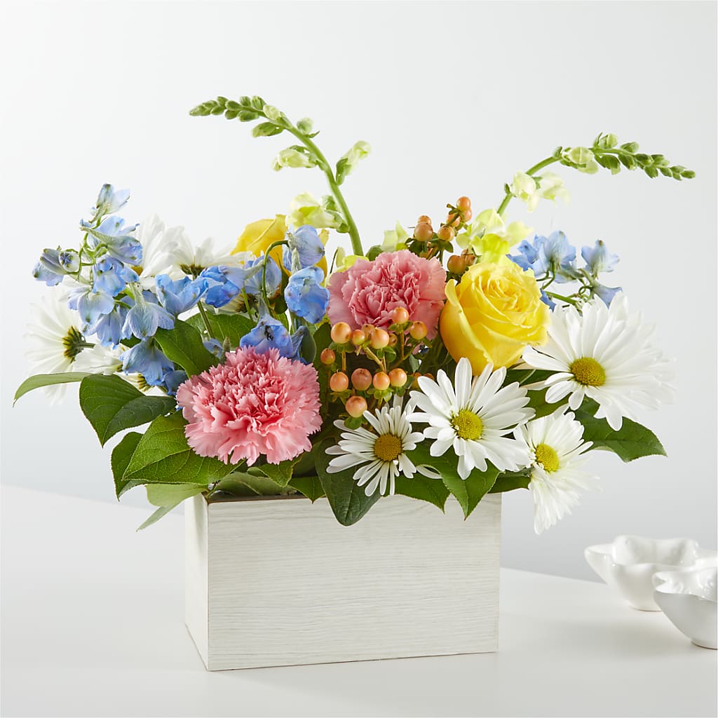 Sun Salutation Box Bouquet – Ambrosia Flowers, Castle Rock CO