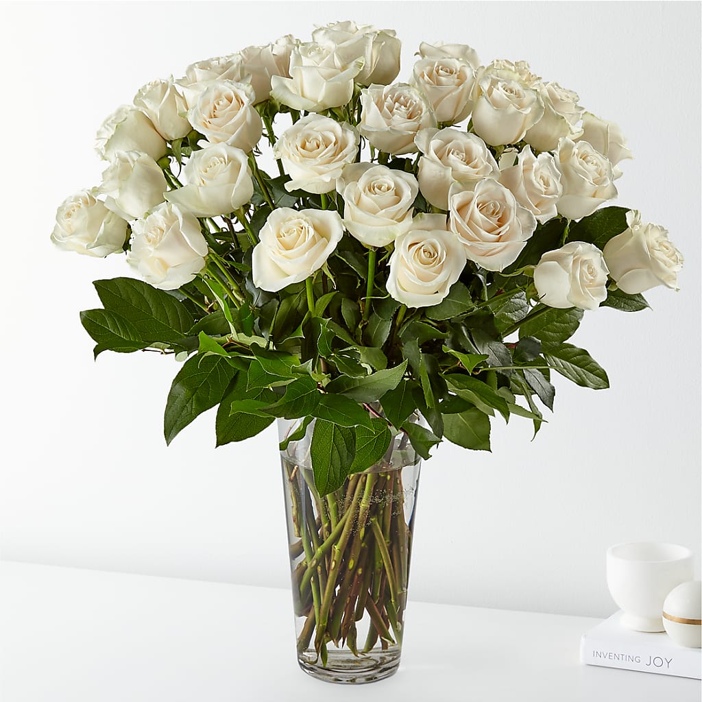 Long Stem White Rose Bouquet – Ambrosia Flowers, Castle Rock CO