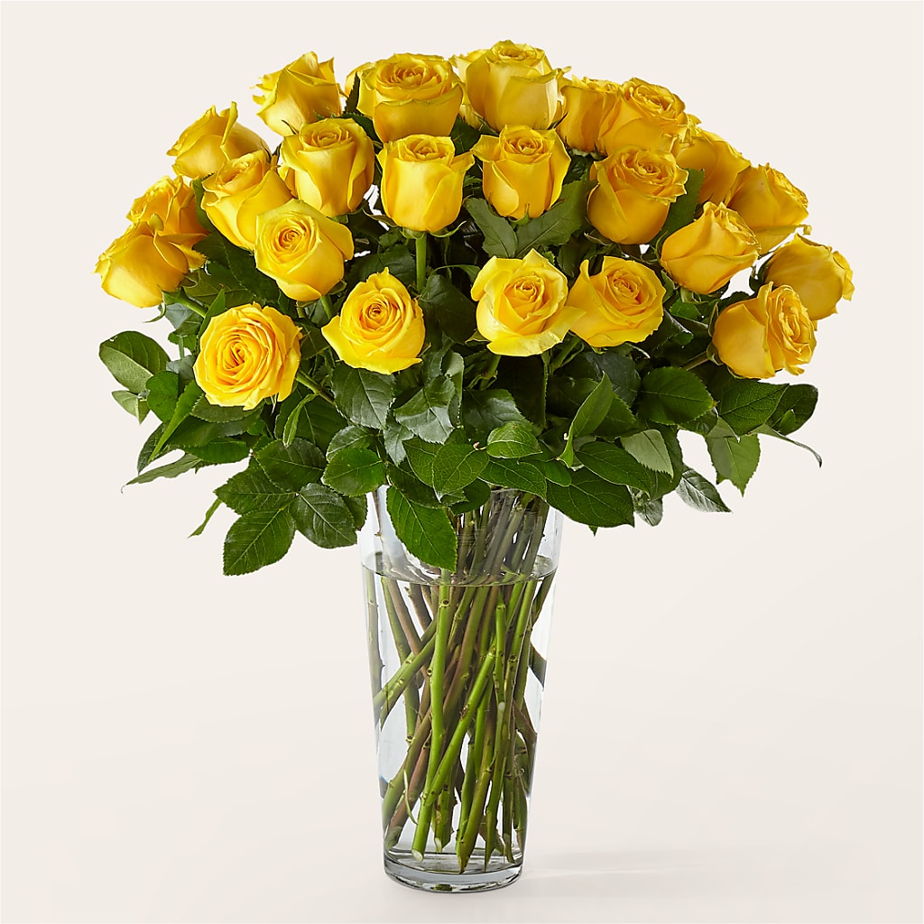 Long Stem Yellow Rose Bouquet – Ambrosia Flowers, Castle Rock CO