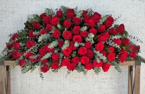 Red Rose Full Casket Spray