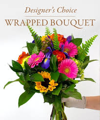 Designers Choice mixed flowers Wrapped Bouquet