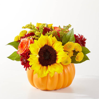 Golden Gourd Pumpkin Bouquet –  Ambrosia Flowers, Castle Rock CO