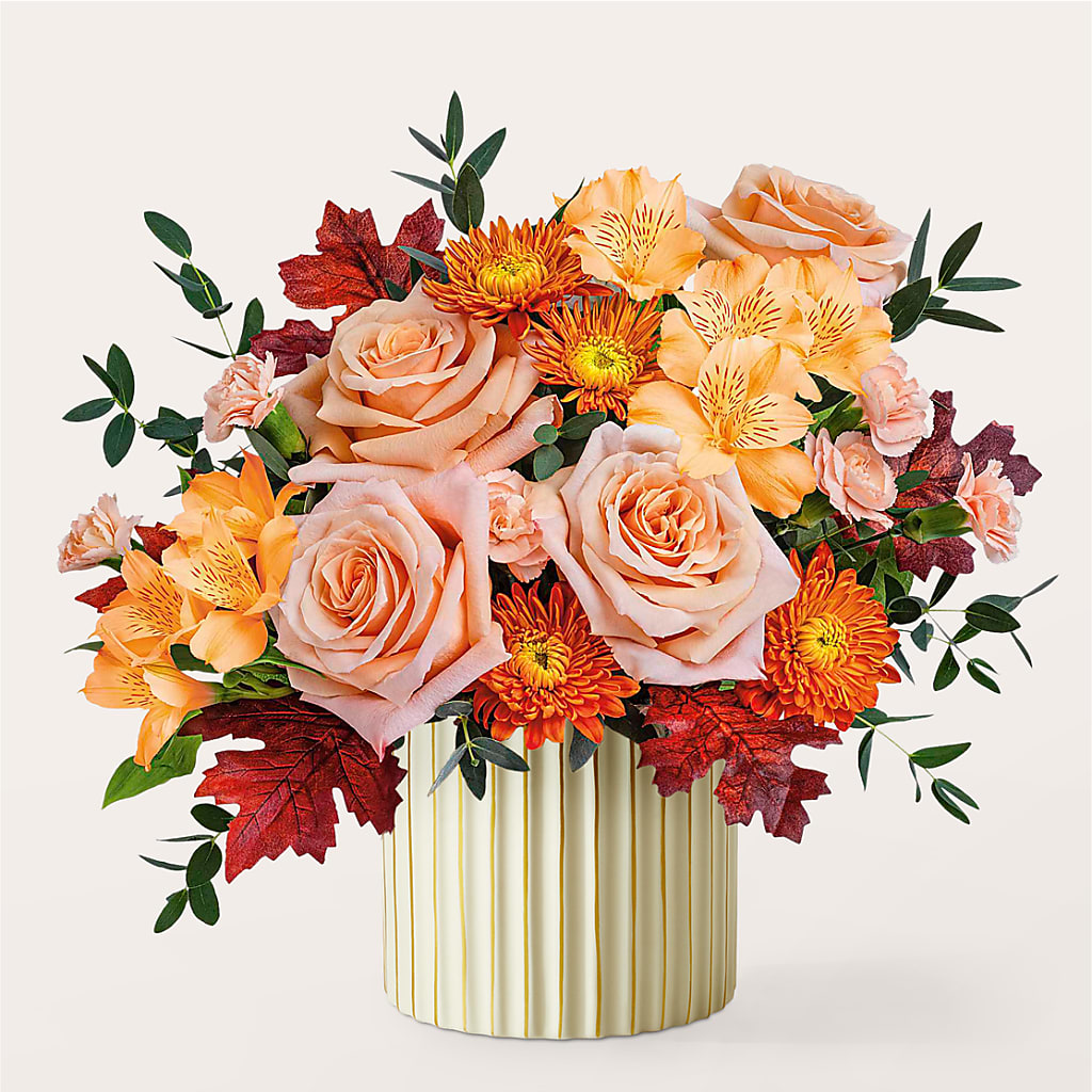 Spiced Latte Bouquet with Ivory Vase –  Ambrosia Flowers, Castle Rock CO