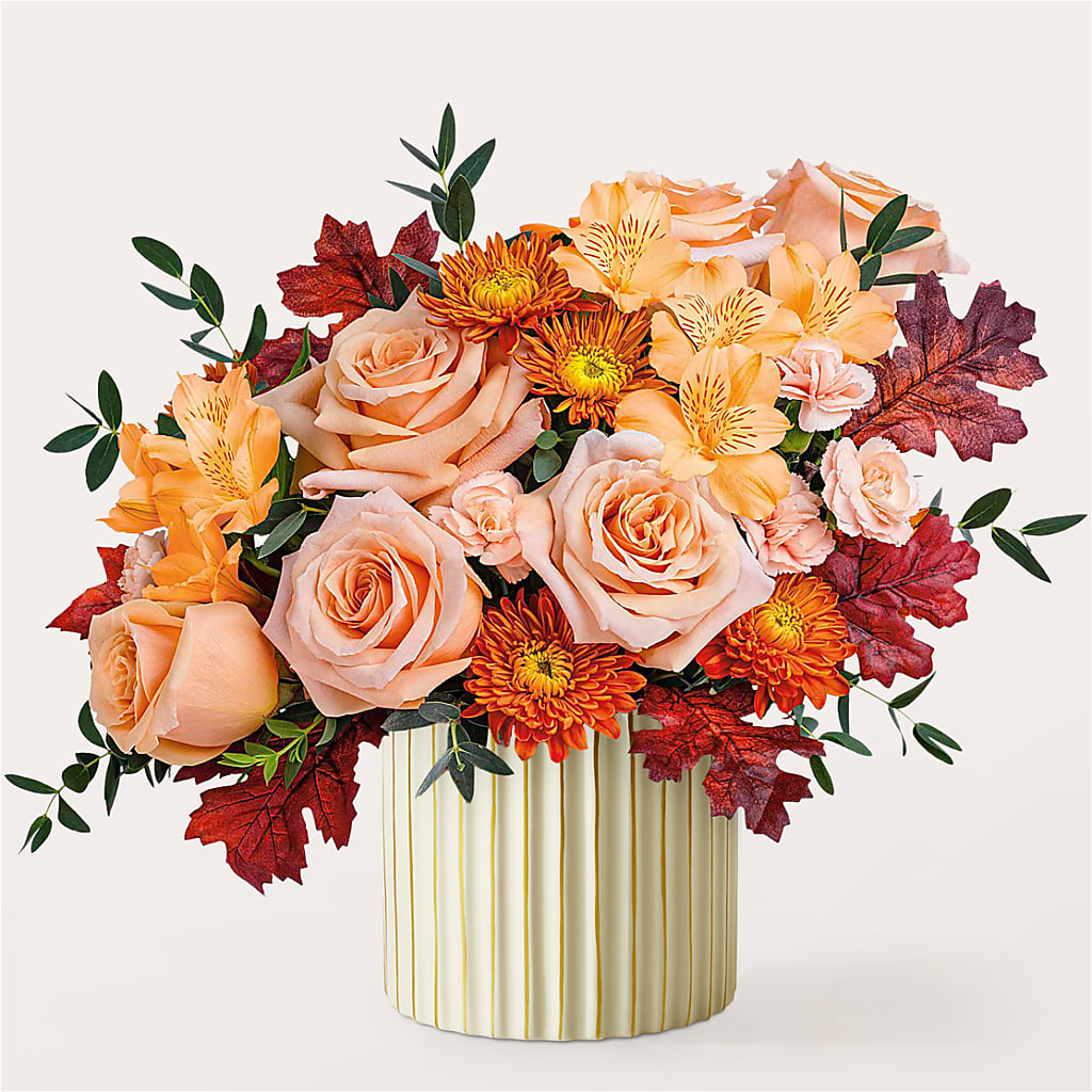 Spiced Latte Bouquet with Ivory Vase –  Ambrosia Flowers, Castle Rock CO
