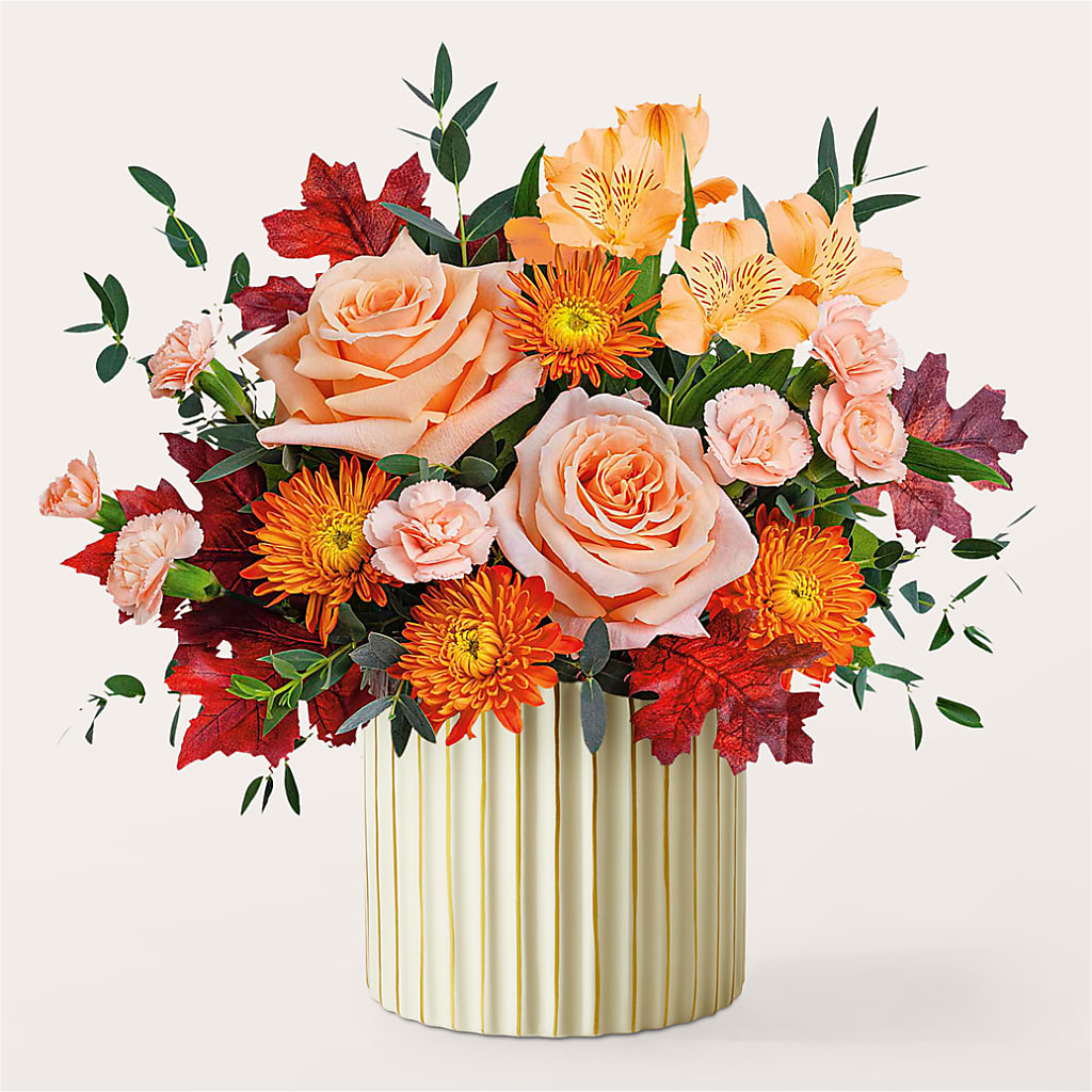 Spiced Latte Bouquet with Ivory Vase –  Ambrosia Flowers, Castle Rock CO