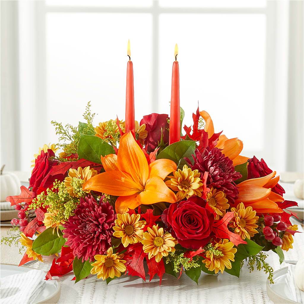 Autumn's Embrace Centerpiece –  Ambrosia Flowers, Castle Rock CO