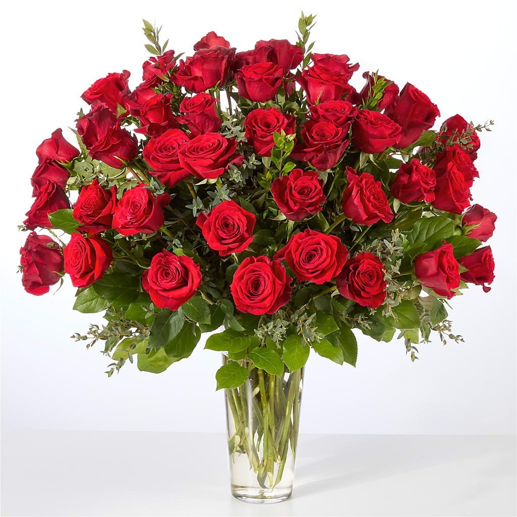 Forever Yours Fifty Stem Red Rose Bouquet –  Ambrosia Flowers, Castle Rock CO
